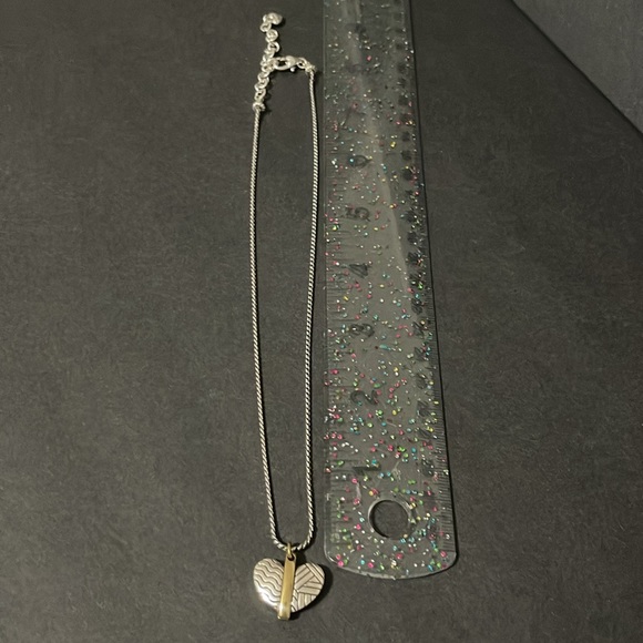 BRIGHTON TWO TONED HEART NECKLACE - Picture 5 of 6